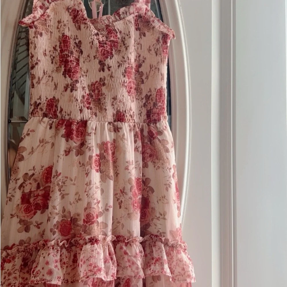 Altar'd State Blush Floral Tiered Dress - Picture 11 of 12